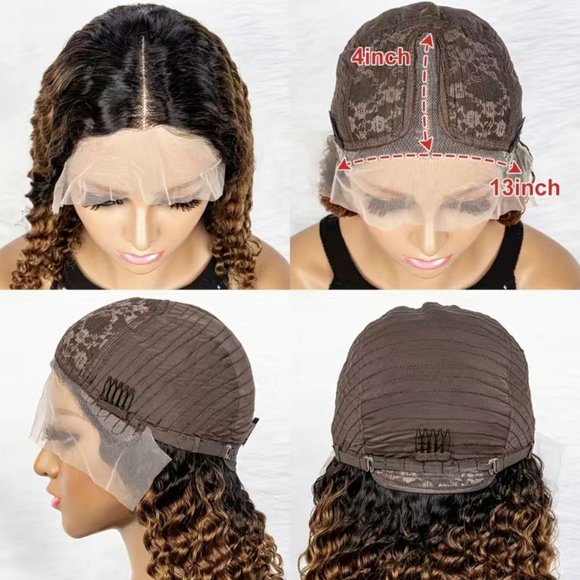 Ombré Natural Black/Blonde (1B/27)T Part 13x4x1 LaceFrontal Brazilian Human Hair - Picture 4 of 7